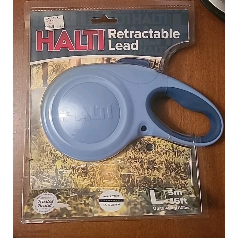 The Company of Animals HALTI Retractable Lead Large Blue (16').  New in Package